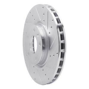 Chevrolet Corvette Brake Rotor (1) - Front Right - R1 Concepts - Drilled & Slotted - Silver - `14-`19